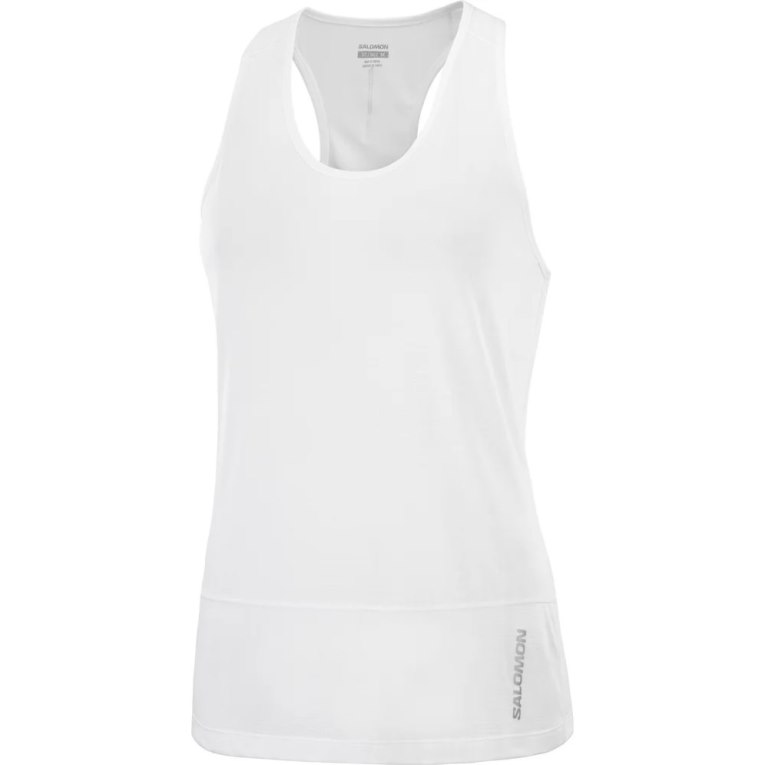 White Salomon Cross Run Women's Tanks | IE LH5068